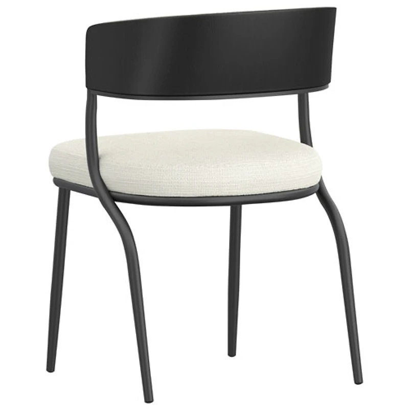 Chaise de salle à manger contemporaine en tissu Kazan de !Nspire - Ensemble de 2 - Ivoire