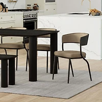Chaise de salle à manger contemporaine en tissu Kazan de !Nspire - Ensemble de 2 - Beige foncé