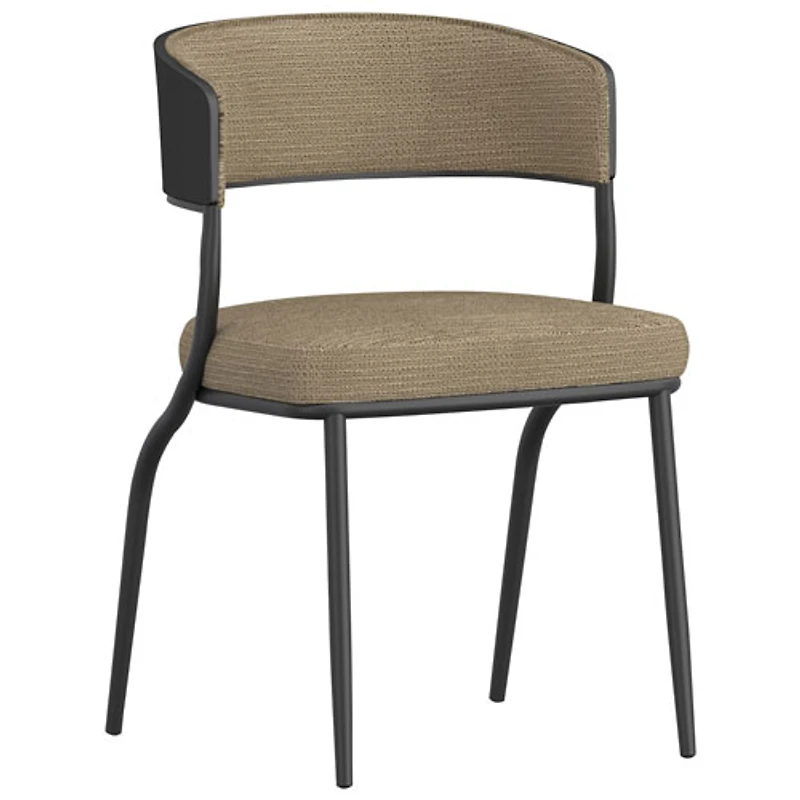 Chaise de salle à manger contemporaine en tissu Kazan de !Nspire - Ensemble de 2 - Beige foncé