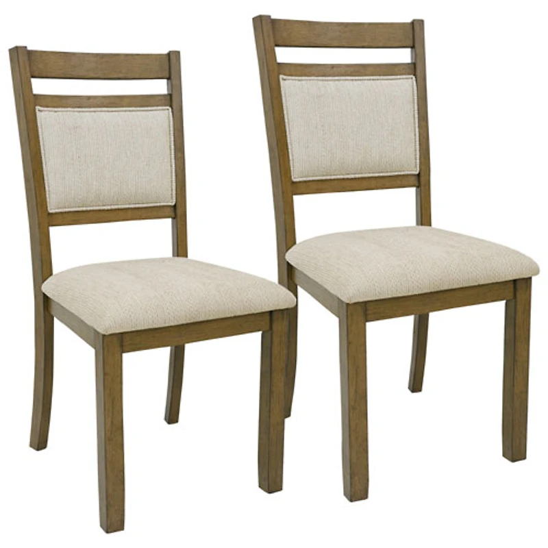 Chaise de salle à manger contemporaine en tissu Conrad de WHI - Ensemble de 2 - Noyer