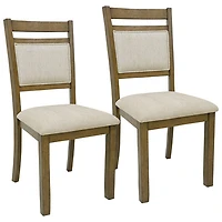 Chaise de salle à manger contemporaine en tissu Conrad de WHI - Ensemble de 2 - Noyer