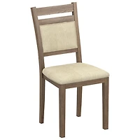 Chaise de salle à manger contemporaine en tissu Conrad de WHI - Ensemble de 2 - Noyer