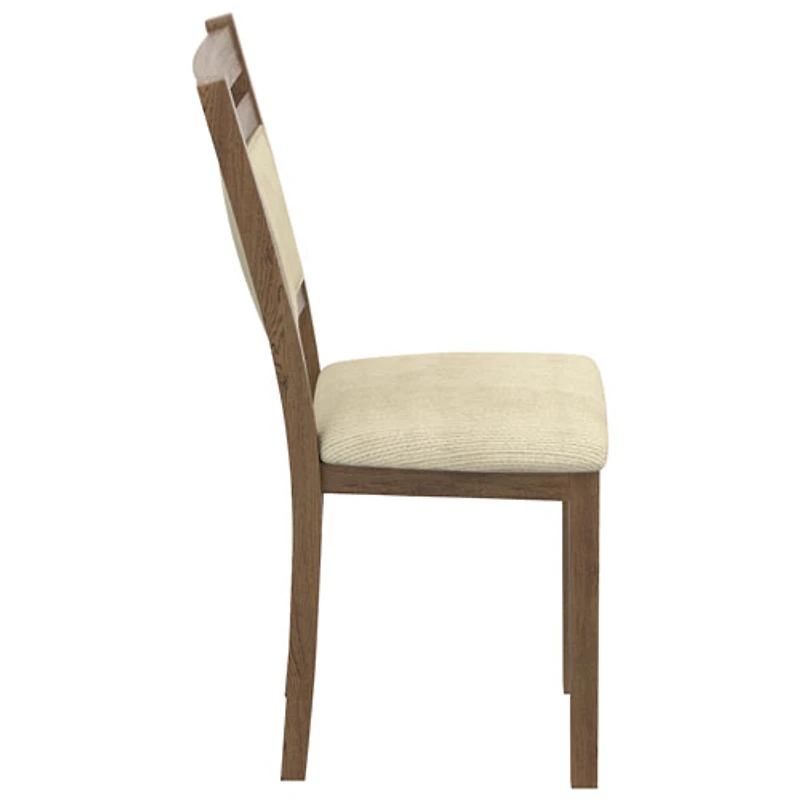 Chaise de salle à manger contemporaine en tissu Conrad de WHI - Ensemble de 2 - Noyer