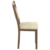 Chaise de salle à manger contemporaine en tissu Conrad de WHI - Ensemble de 2 - Noyer