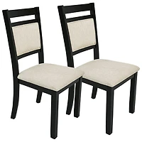 Chaise de salle à manger contemporaine en tissu Conrad de WHI - Ensemble de 2 - Noir