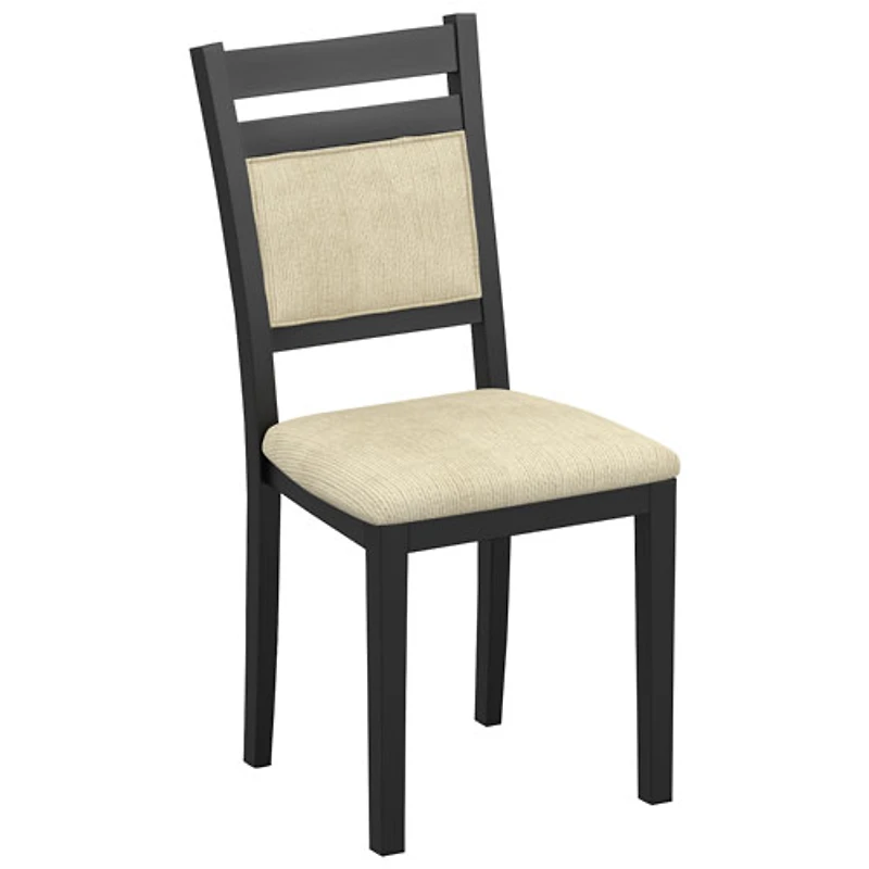 Chaise de salle à manger contemporaine en tissu Conrad de WHI - Ensemble de 2 - Noir