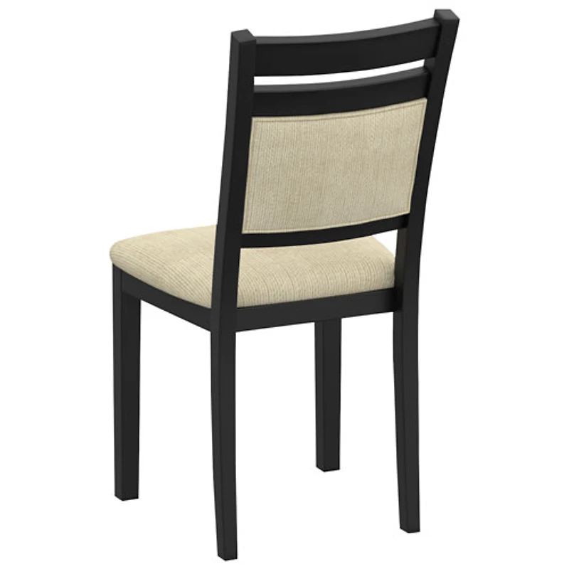 Chaise de salle à manger contemporaine en tissu Conrad de WHI - Ensemble de 2 - Noir