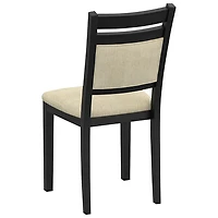 Chaise de salle à manger contemporaine en tissu Conrad de WHI - Ensemble de 2 - Noir