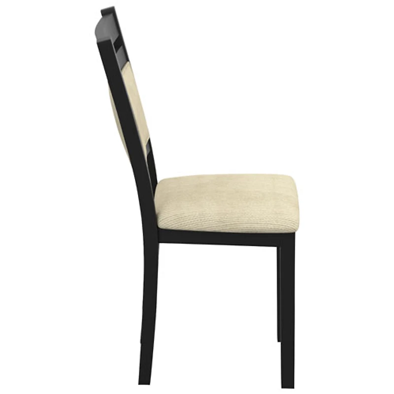 Chaise de salle à manger contemporaine en tissu Conrad de WHI - Ensemble de 2 - Noir