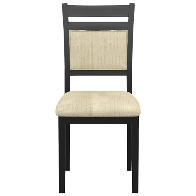 Chaise de salle à manger contemporaine en tissu Conrad de WHI - Ensemble de 2 - Noir