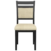Chaise de salle à manger contemporaine en tissu Conrad de WHI - Ensemble de 2 - Noir