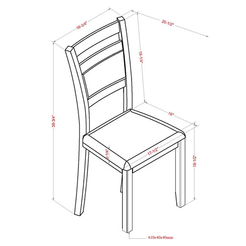 Chaise de salle à manger contemporaine en tissu Conrad de WHI - Ensemble de 2 - Noir