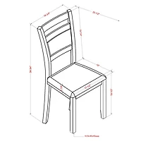 Chaise de salle à manger contemporaine en tissu Conrad de WHI - Ensemble de 2 - Noir