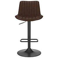 Tabouret de bar contemporain à hauteur réglable et vérin pneumatique Kosi de !NSpire - Ensemble de 2 - Brun
