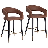 !NSpire Crimson Contemporary Counter Height Barstool - Set of 2 - Saddle