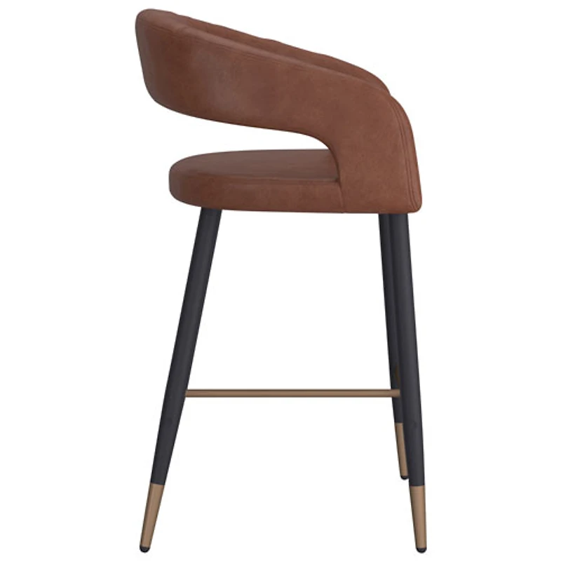 !NSpire Crimson Contemporary Counter Height Barstool - Set of 2 - Saddle