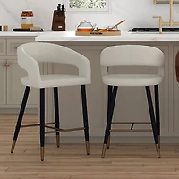 Tabouret de bar contemporain à hauteur de comptoir Crimson de !NSpire - Ensemble de 2 - Beige