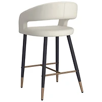 Tabouret de bar contemporain à hauteur de comptoir Crimson de !NSpire - Ensemble de 2 - Beige
