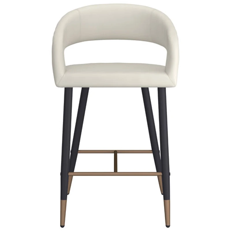 Tabouret de bar contemporain à hauteur de comptoir Crimson de !NSpire - Ensemble de 2 - Beige