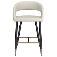 Tabouret de bar contemporain à hauteur de comptoir Crimson de !NSpire - Ensemble de 2 - Beige