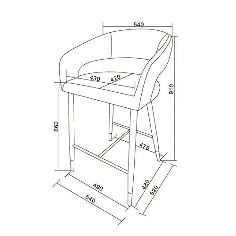 Tabouret de bar contemporain à hauteur de comptoir Crimson de !NSpire - Ensemble de 2 - Beige