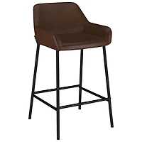 Tabouret de bar contemporain à hauteur de comptoir Baily de !Nspire - Ensemble de 2 - Brun