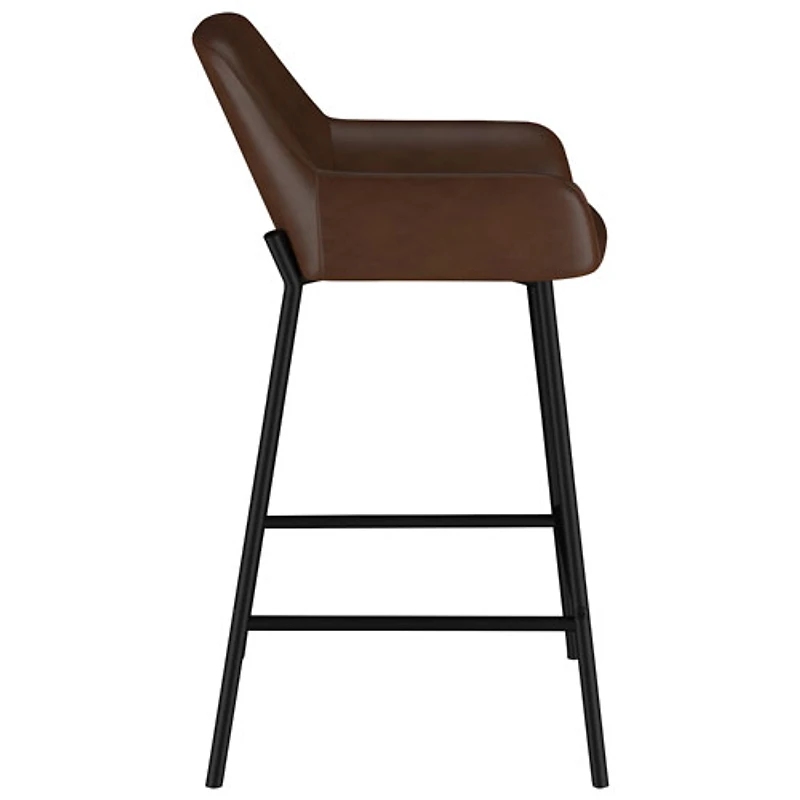 Tabouret de bar contemporain à hauteur de comptoir Baily de !Nspire - Ensemble de 2 - Brun
