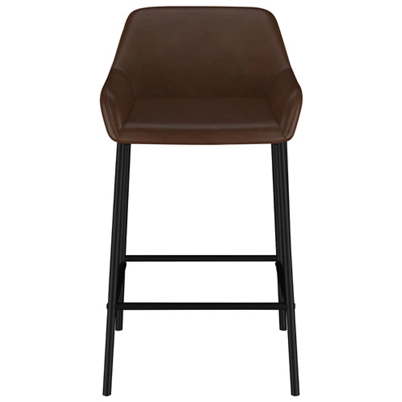 Tabouret de bar contemporain à hauteur de comptoir Baily de !Nspire - Ensemble de 2 - Brun