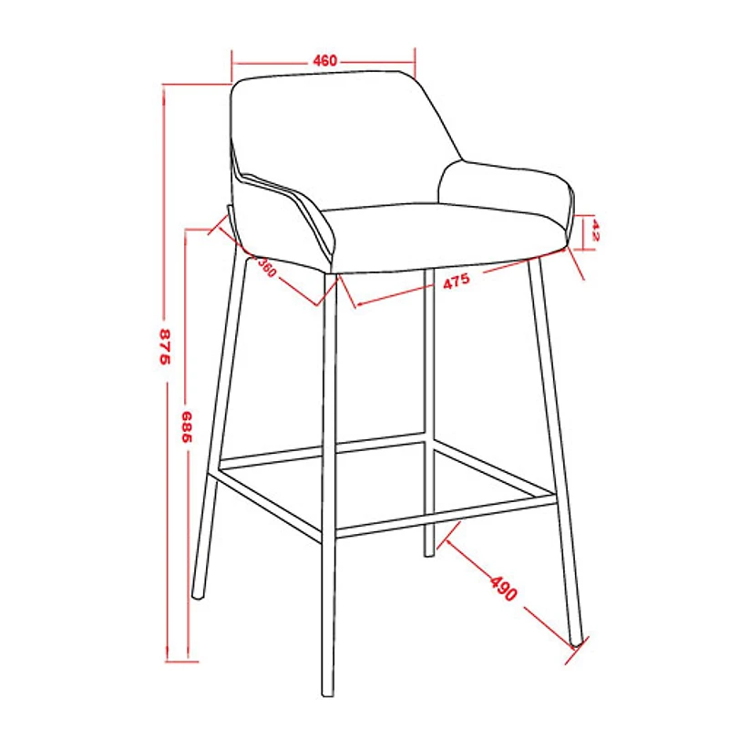 Tabouret de bar contemporain à hauteur de comptoir Baily de !Nspire - Ensemble de 2 - Brun