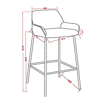 Tabouret de bar contemporain à hauteur de comptoir Baily de !Nspire - Ensemble de 2 - Brun