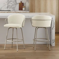 !NSpire Kalani Contemporary Counter Height Swivel Barstool - Set of 2 - Beige