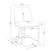 Chaise de salle à manger contemporaine en tissu Dario de !Nspire - Ensemble de 2 - Anthracite