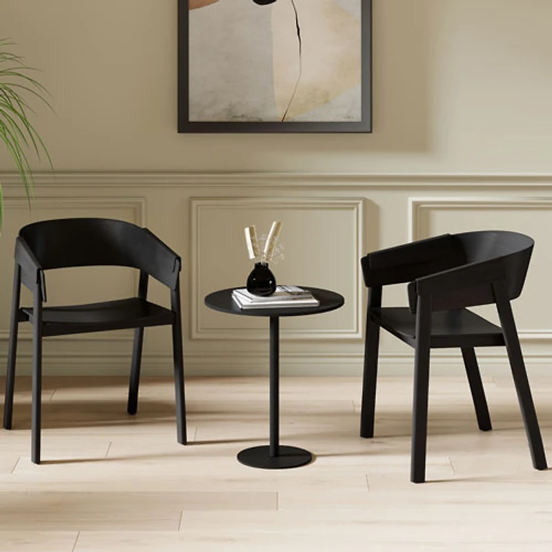 Chaise de salle à manger contemporaine de qualité commerciale Mateo de !Nspire - Ensemble de 2 - Noir