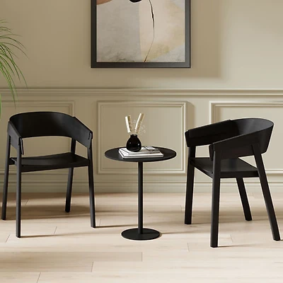 Chaise de salle à manger contemporaine de qualité commerciale Mateo de !Nspire - Ensemble de 2 - Noir