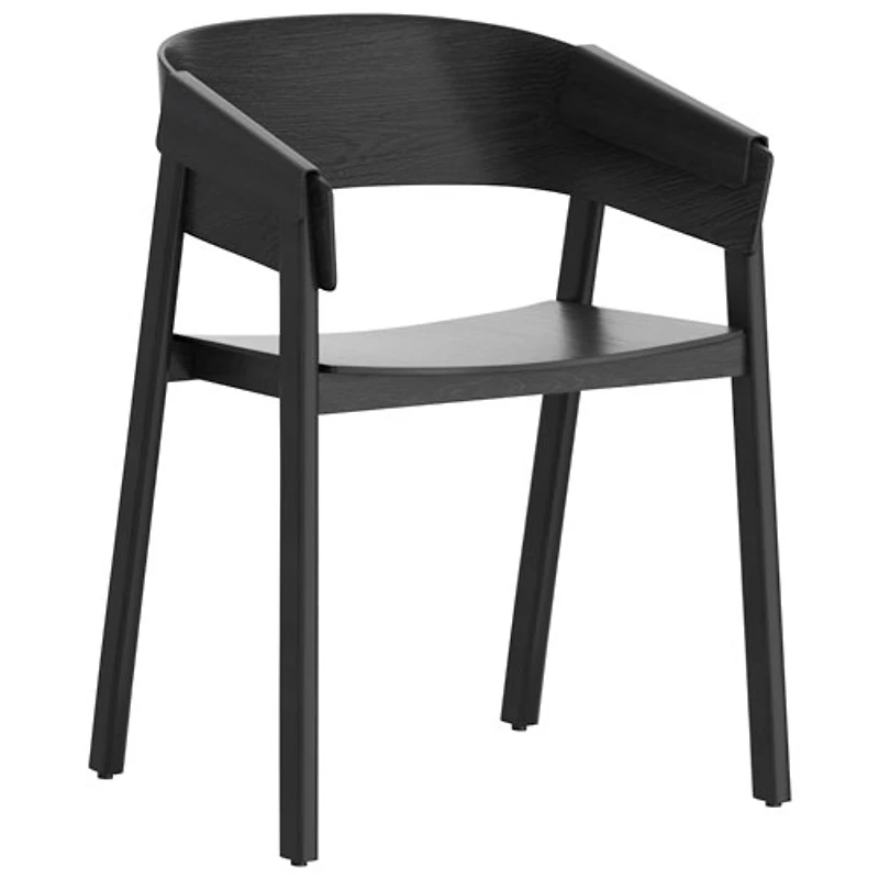 Chaise de salle à manger contemporaine de qualité commerciale Mateo de !Nspire - Ensemble de 2 - Noir
