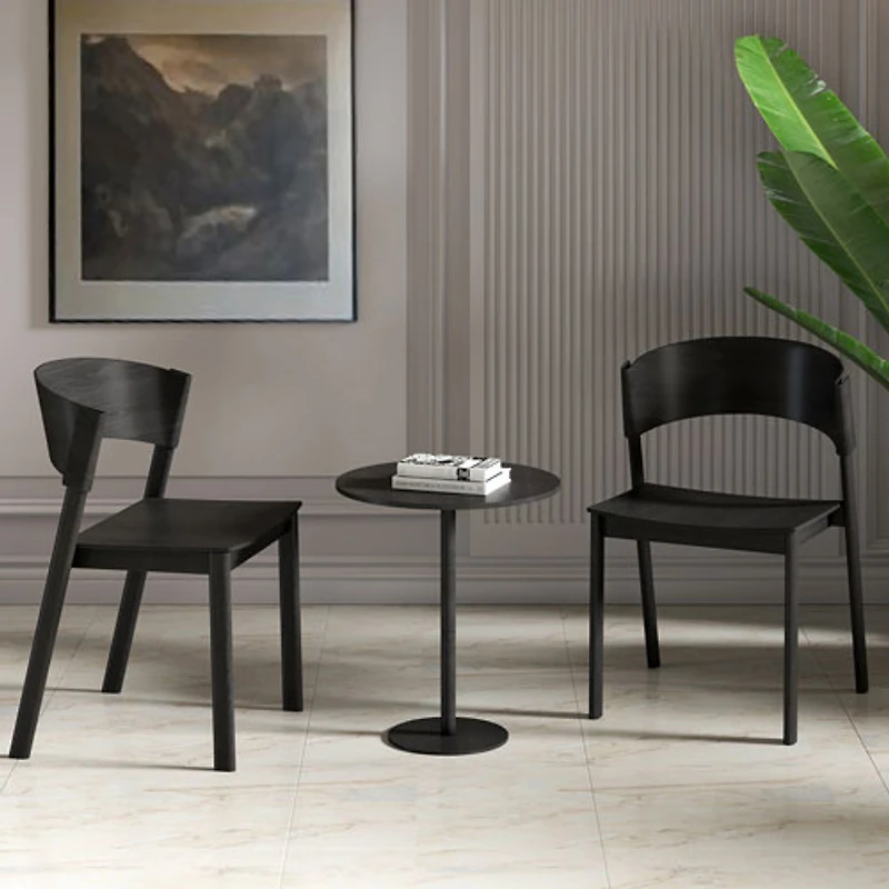 Chaise de salle à manger contemporaine de qualité commerciale Elias de !Nspire - Ensemble de 2 - Noir