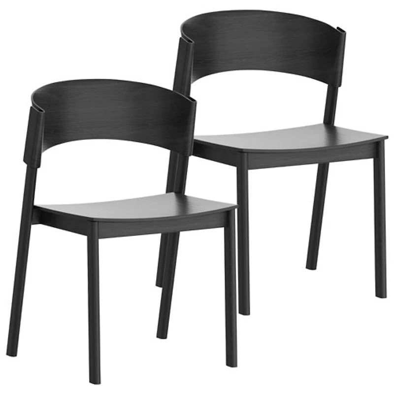 Chaise de salle à manger contemporaine de qualité commerciale Elias de !Nspire - Ensemble de 2 - Noir