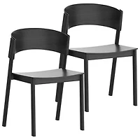 Chaise de salle à manger contemporaine de qualité commerciale Elias de !Nspire - Ensemble de 2 - Noir