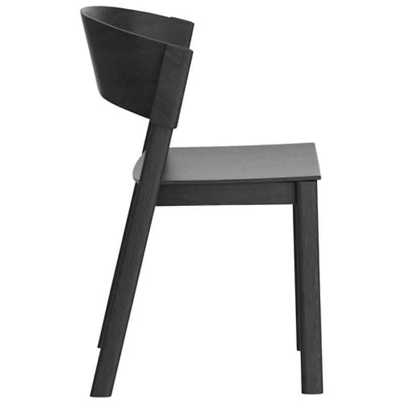 Chaise de salle à manger contemporaine de qualité commerciale Elias de !Nspire - Ensemble de 2 - Noir