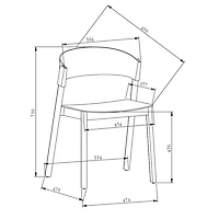 Chaise de salle à manger contemporaine de qualité commerciale Elias de !Nspire - Ensemble de 2 - Noir