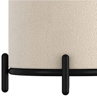 Pouf de rangement rond en tissu !Nspire - Crème