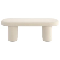 !Nspire Contemporary Boucle Polyester Oval Bench - Cream