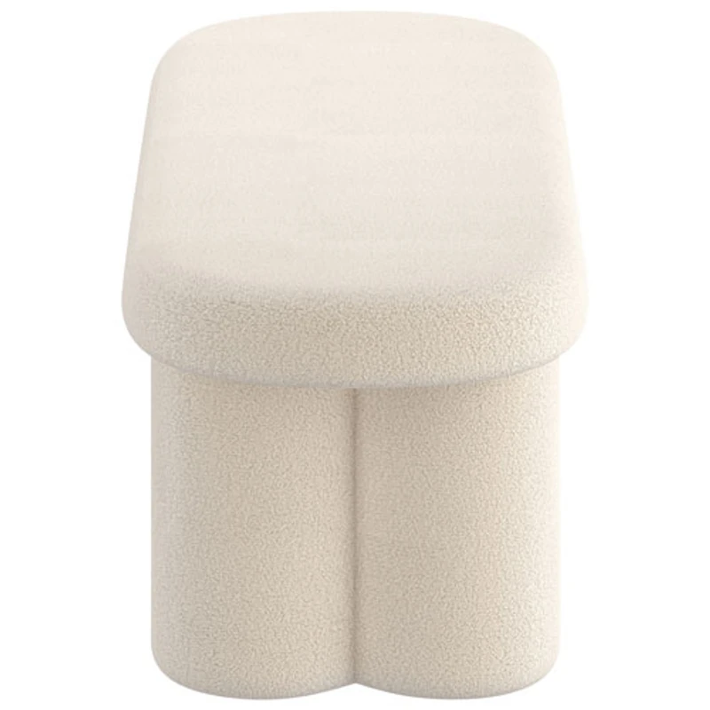 !Nspire Contemporary Boucle Polyester Oval Bench - Cream