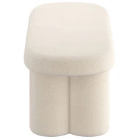 !Nspire Contemporary Boucle Polyester Oval Bench - Cream