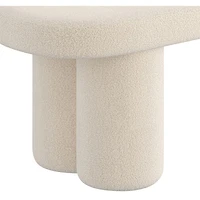 !Nspire Contemporary Boucle Polyester Oval Bench - Cream