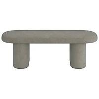 Banc ovale contemporain en polyester bouclé d'!Nspire - Gris chaud