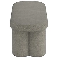 Banc ovale contemporain en polyester bouclé d'!Nspire - Gris chaud