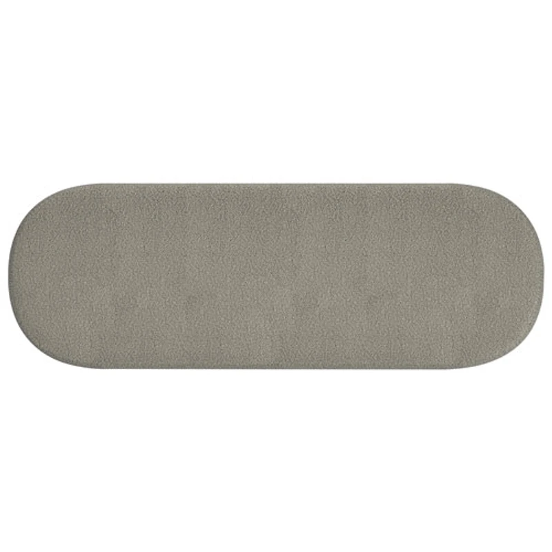 Banc ovale contemporain en polyester bouclé d'!Nspire - Gris chaud