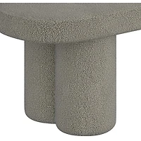 Banc ovale contemporain en polyester bouclé d'!Nspire - Gris chaud