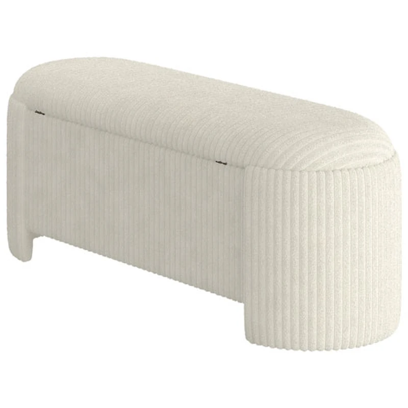 Pouf/Banc en tissu Inspire - Ivoire